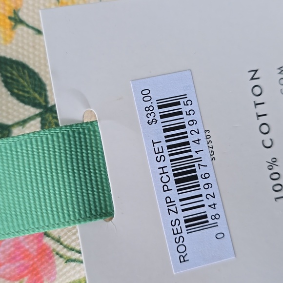 ❤️BUY 2 GET 1 FREE  Rifle Paper Co. Zippered Pouch Set, Retail $38.00, Roses - Picture 7 of 10